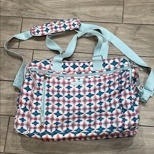 Vera Bradley Lighten Up Weekender Travel Bag Carry-on Retired Water Geo